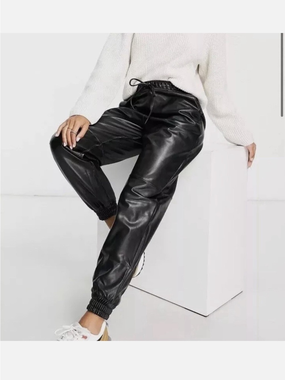 Abercrombie & Fitch Vegan Faux Leather Joggers